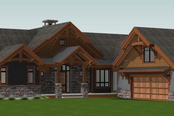 Butternut-Lodge-Clarksburg-Ontario-Canadian-Timberframes-Design-Front-Perspective
