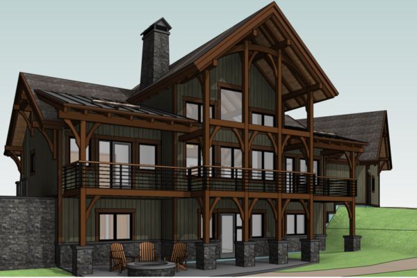 Yellowhead-Residence-Saskatoon-Canadian-Timberframes-Design-3D-Rear-Elevation
