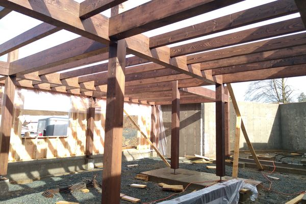 Fraser-River-Timber-Home-British-Columbia-Construction-Basement