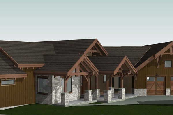 Colorado-Springs-Timber-Home-Canadian-Timberframes-Design-Front-elevation