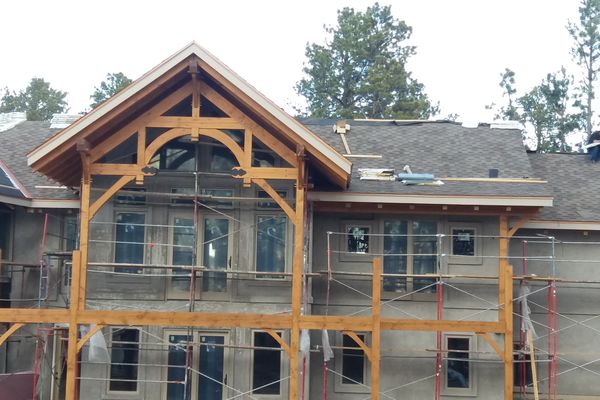 Colorado-Springs-Timber-Home-Construction-Rear-Exterior