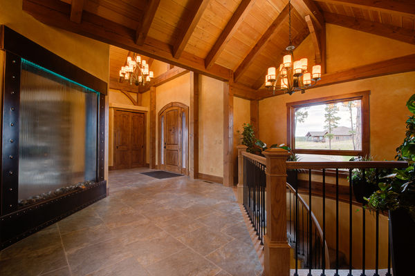 Colorado-Springs-Timber-Home-Canadian-Timberframes-Entrance-Hallway
