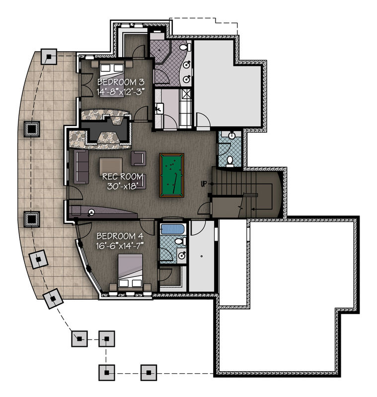 Lower level living space: 1,612 sq. ft.