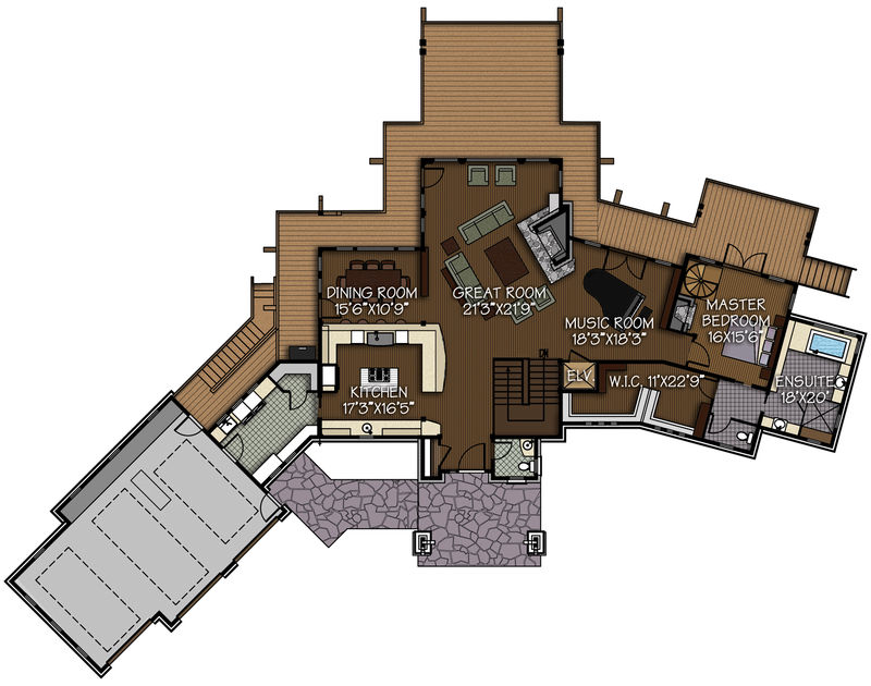 Living space:     2,387 sq. ft.     3-Car garage     805 sq. ft.