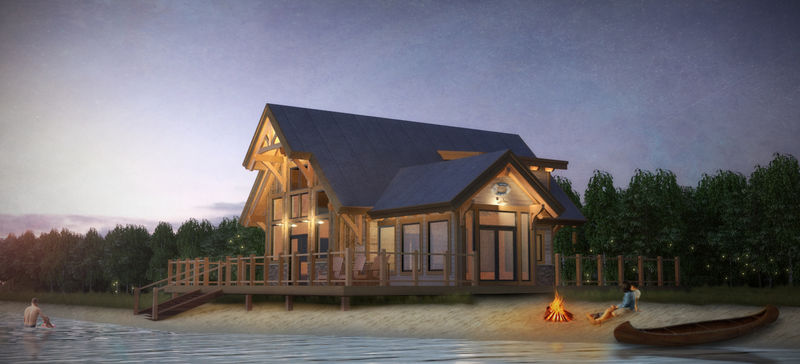 <p>This&nbsp;cottage, cabin or recreational home offers a compact design, small footprint &amp; efficient use of space. A Timber Frame House Plan under 2,000 sq. ft. - This space was designed for those that want a smaller weekend getaway spot with still enough space to entertain. This Timber Frame design includes a large wrap around porch, which offers plenty of space for outdoor living. The substantial screened-in porch off the living room is the perfect space for warm weather and bad bugs. Large windows have been designed to catch sunlight throughout the day. The cabin&nbsp;has a main floor with an open concept living room and dining room and one bedroom. The master bedroom with ensuite is located in the loft area above. The design includes a 191 sq. ft. screened porch, which is not included in total square footage.</p>

<p>These drawings are the property of Canadian Timberframes Ltd&reg; and may not be reproduced or copied without our written consent.</p>
