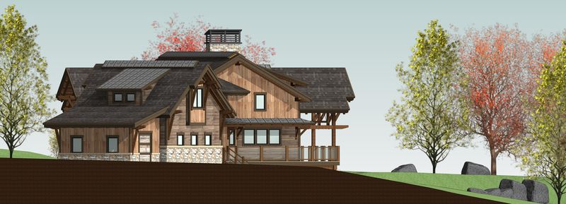 Lake-of-Bays-Canadian-Timberframes-Design-Right-Elevation