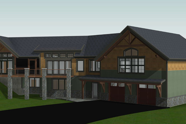 White-Mountain-Timber-Home-Canadian-Timberframes-New-Hampshire-Design-Front-Right-Perspective